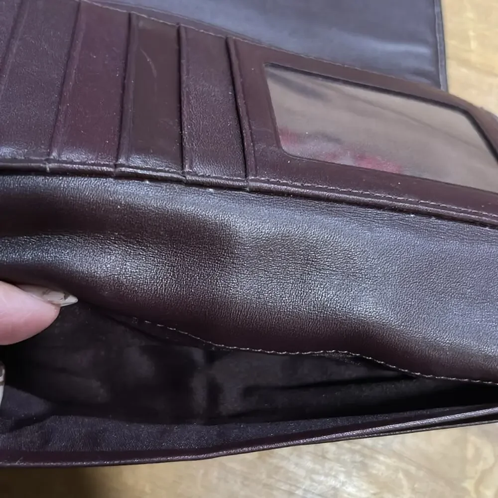 Vintage Chocolate Brown Coach Leather Trifold Wallet